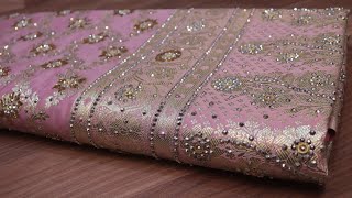 ARNG3144 quotThe Lace Pinkquot Vol 3 Premium Banarasi Silk SareeSilkAcrylic StonesSilver Zari [upl. by Nobe]