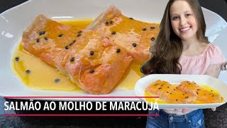 Salmão no forno ao molho de maracujá  Receita simples e fácil [upl. by Purpura391]