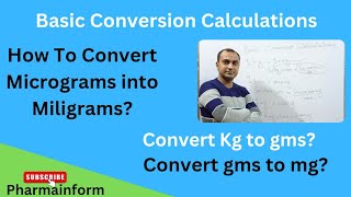 Conversion Calculations  Conversion of kg gm mg and Micrograms  Microgram to miligrams [upl. by Ingraham767]