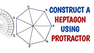 How to draw a regular heptagon using a protractor [upl. by Ruthi]