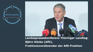 Landespressekonferenz im Thüringer Landtag Björn Höcke Vors d AfDFraktion steht Rede amp Antwort [upl. by Marnia]