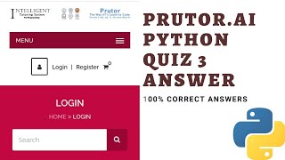 Prutorai Python quiz 3 answer100 correct [upl. by Nylodnarb]