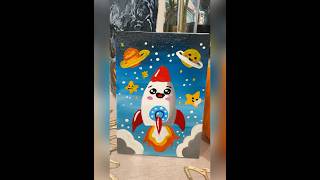 rocket in space acrylic paint [upl. by Saba]