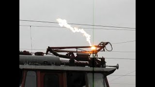 Electric arcs on high voltage overhead catenary  compilation [upl. by Salene239]