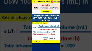 IV fluid calculation  Rate of infusion mLhour [upl. by Desai]