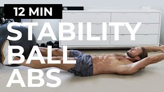 12 Min Stability Ball AB WORKOUT  Strong Core  Flat Stomach Exercises [upl. by Llednor266]