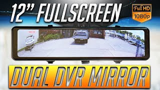 12” Full Screen LCD Rearview Mirror amp Dashcam DVR Pormido PR996 [upl. by Sleinad842]