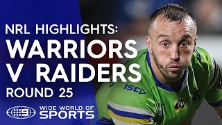 NRL Highlights Warriors v Canberra Raiders  Round 25 [upl. by Demmy644]