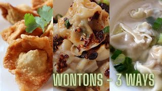 Delicious and Easy Wonton Recipes DEEP FRIED WONTONS STIR FRY WONTONS AND WONTON SOUP RECIPE [upl. by Natalee]