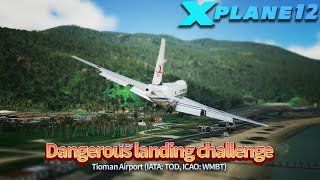 XPlane 12  Dangerous Landing Challenge  Tioman Airport  Q400 E170 A319 B737 B747 and [upl. by Boynton]