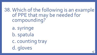 PTCB PTCE Practice Test Question 38  PPE for Compounding Pharmacy Technician CPhT Test Prep [upl. by Bridie]