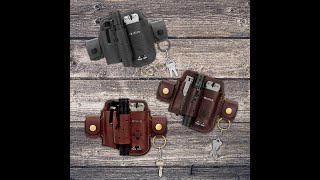 Leather Multitool Action Snap Belt Sheath [upl. by Irrep]