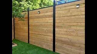 SLIPFENCE Horizontal Wood and Aluminum 6ft installation video [upl. by Epilif]