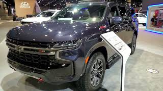 2022 CHEVY TAHOE Z71 DARK ASH GRAY METALLIC 62L V8 WALKAROUND OVERVIEW 2022 CHICAGO AUTOSHOW CAS22 [upl. by Eerual]