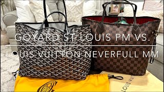 GOYARD St Louis PM vs LOUIS VUITTON Neverfull MM [upl. by Yrrum]