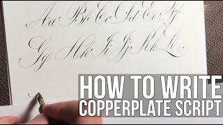 How to write Copperplate Calligraphy Alphabet [upl. by Ahsatin]