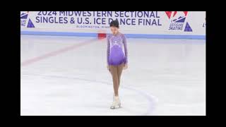 Cindy Guo  Midwestern Sectionals Juvenile FS  8th place 11162023 [upl. by Ateikan]