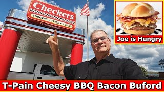 Checkers amp Rally’s New TPain Cheesy BBQ Bacon Buford Review  Joe is Hungry 🐂🍔🥓🧀 [upl. by Cline]