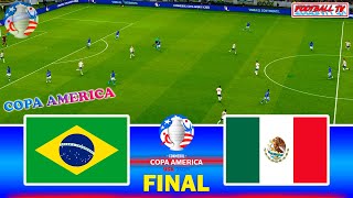 BRAZIL vs MEXICO  Final Copa America 2024  Full Match All Goals  PES PC Gameplay [upl. by Ellevehc986]