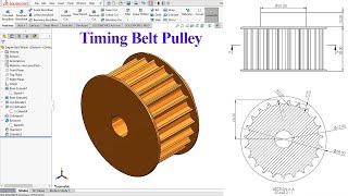 Timing Belt Pulley  Solidworks Beginners Tutorial [upl. by Lita]