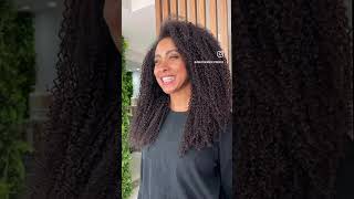 Mega hair de 65cm em cabelo crespo sem nenhum tipo de procedimento químico crespa megair [upl. by Kenimod]