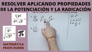 Resolver aplicando propiedades de la potenciación y la radicación encontrar la mínima expresión [upl. by Gnohp]