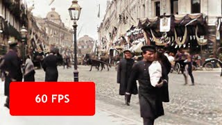 60 fps Moscow Tverskaya Street in 1896 [upl. by Clio]