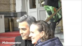 George Clooney Arrival At The Amstel Hotel Amsterdam netherlands [upl. by Aiak]