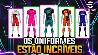 OS UNIFORMES MAIS BONITOS DO EFOOTBALL 2024 MOBILE [upl. by Ertsevlis352]