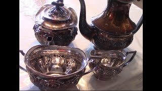 Piece Spotlight  LB EPNS A1 English Silver Plate Tea Set [upl. by Kirenoj]