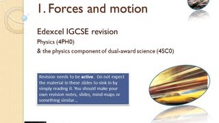 Forces and Motion REVISION PODCAST Edexcel IGCSE physics topic 1 [upl. by Novihs]