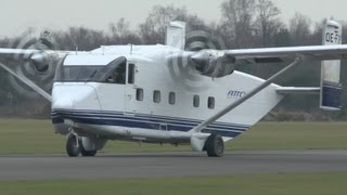 Rare Pink Aviation Short SC7 Skyvan startup taxi takeoff [upl. by Lalittah]