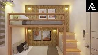 Cool Bunk Bed Idea for Small Rooms 25x35 Meters [upl. by Ahasuerus]