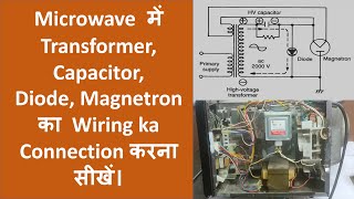 microwave fan capacitor magnetron transformer wiring diagram connection training repairing [upl. by Semmes847]