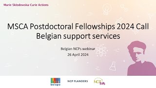 MSCA Postdoctoral Fellowships 2024  Support services in Belgium [upl. by Beka]