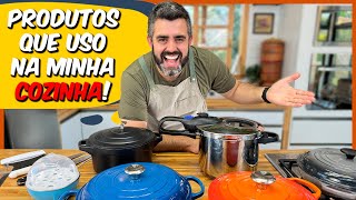 TUDO QUE EU USO NA MINHA COZINHA I PANELAS E UTENSÍLIOS I TOUR COMPLETO I Receitas de Pai [upl. by Eillit]