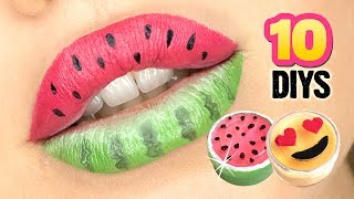 Die 10 SCHNELLSTEN Lippenbalsam DIYs Nutella Emoji amp Wassermelone 🍉😍 [upl. by Dunning957]