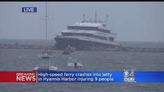 Rescue Crews Work Through The Night After Ferry Hits Jetty In Hyannis [upl. by Tenneb]