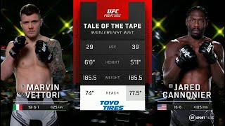 Marvin Vettori vs Jared Cannonier Full Fight Full HD [upl. by Annairb]