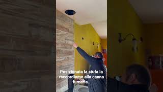 Installazione cucina economica a legna Margherita evo thermorossi da parte di fumista spazzacamino [upl. by Eugaet574]