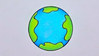 How to Draw Earth Drawing Easy Steps  Earth Drawing  How to Draw Earth  Earth Drawing Very Easy [upl. by Akeber]