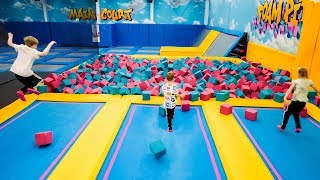 Trampoline Park Fun for Kids at Airhop [upl. by Tabib]