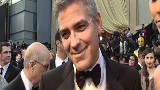 Oscars 2012 George Clooney Interview on the Red Carpet HD  ScreenSlam [upl. by Mihe]