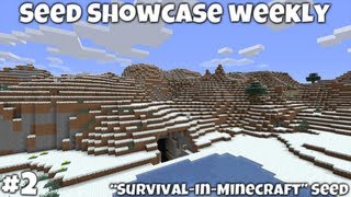 Minecraft 132  quotSurvivalInMinecraftquot Seed Showcase  Tundra Biome Snowy Mountains [upl. by Adnilasor]