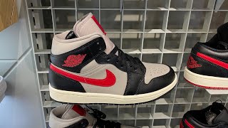 Air Jordan 1 Mid BlackCollege GreySailGym Red  Style Code BQ6472060 [upl. by Hpotsirhc]