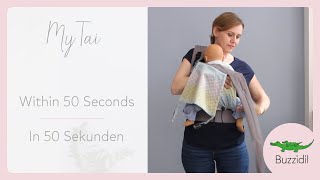 Babytragen im Mei Tai  50 Sekunden  Babywearing with a Meh Dai  50 secs  Buzzidil MyTai Carrier [upl. by Dubois]