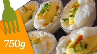 Recette de Petites verrines façon oeuf mimosa  750g [upl. by Frame857]