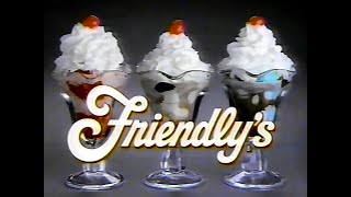 1988 Friendlys Restaurant Commercial Free Ice Cream Sundae Deal WPIX December [upl. by Origra]