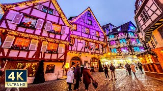 Colmar France Christmas Market 2022 🇫🇷 4K Evening Walking Tour [upl. by Beverlee]