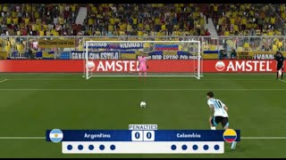 Argentina vs Colombia FINAL  Penalties  Copa America 2024  Di Maria vs James  PES Gameplay [upl. by Aelgna999]